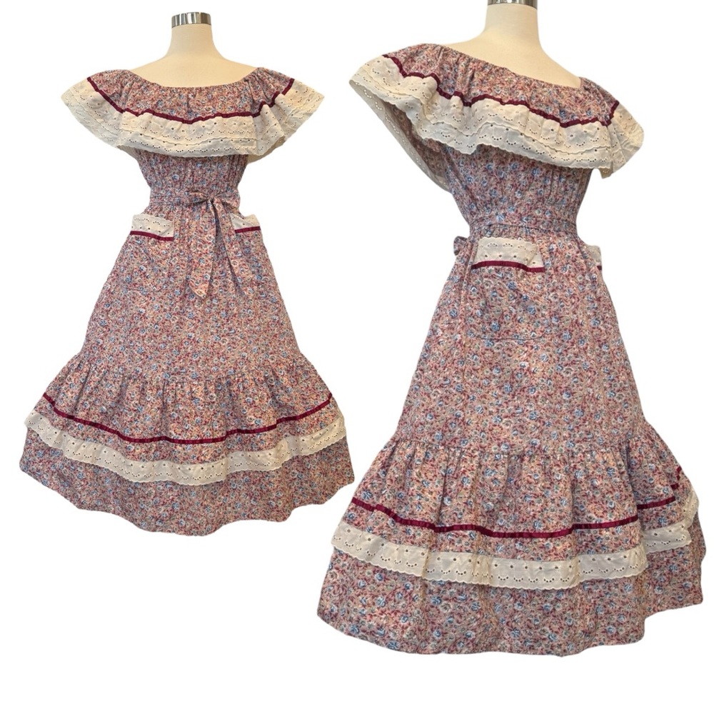 Young Edwardian by Arpeja Vintage Floral Peasant Prairie Fit & Flare Dress 11